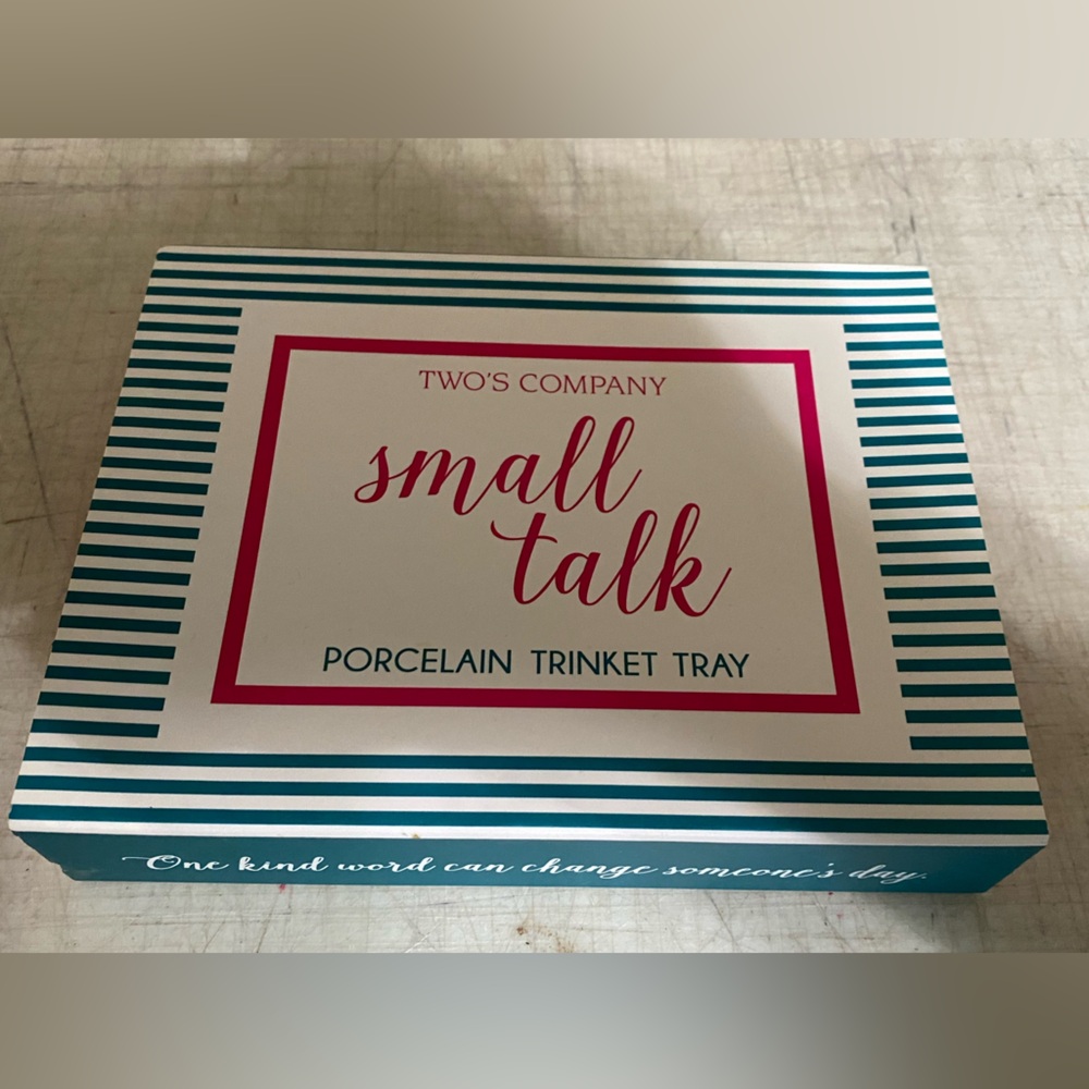 Two’s company NWT small talk, porcelain trinket tray